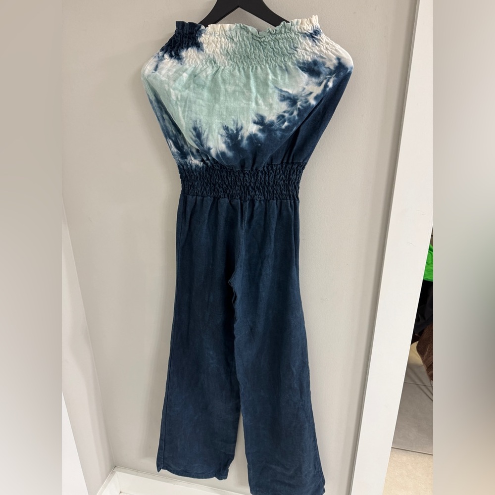 Tie dye halter jumpsuit